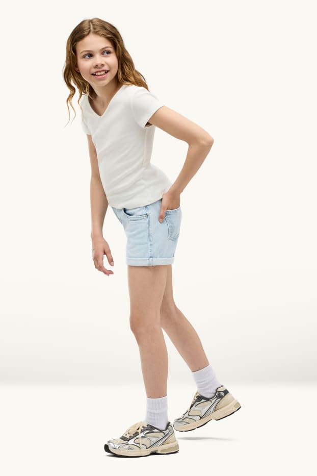 Kinder Mädchen - Jeans-Shorts - helljeansblau