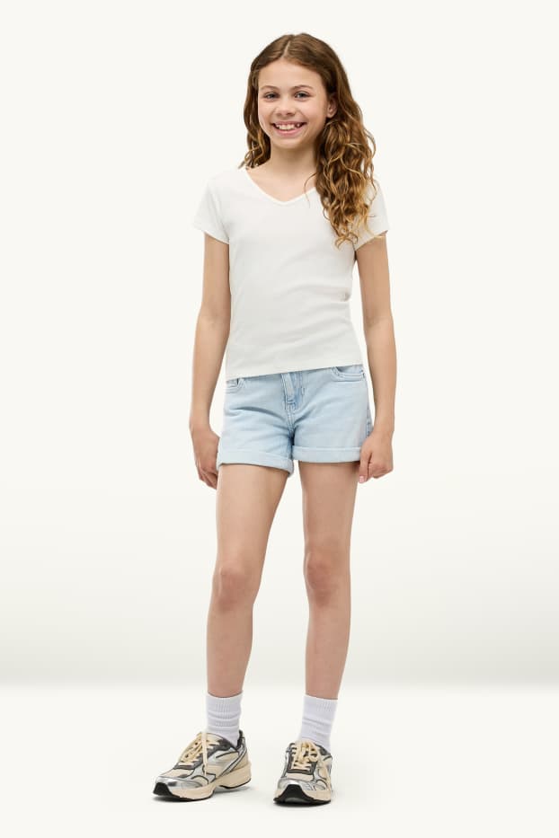 Kinder Mädchen - Jeans-Shorts - helljeansblau