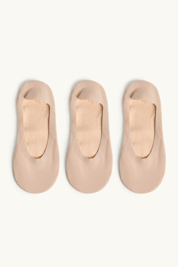 Damen - Multipack 3er - Füßlinge - beige