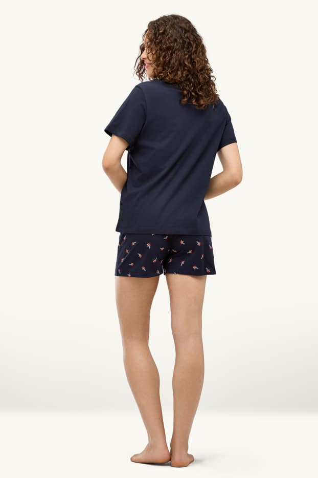 Femmes - Pyjashort - bleu foncé