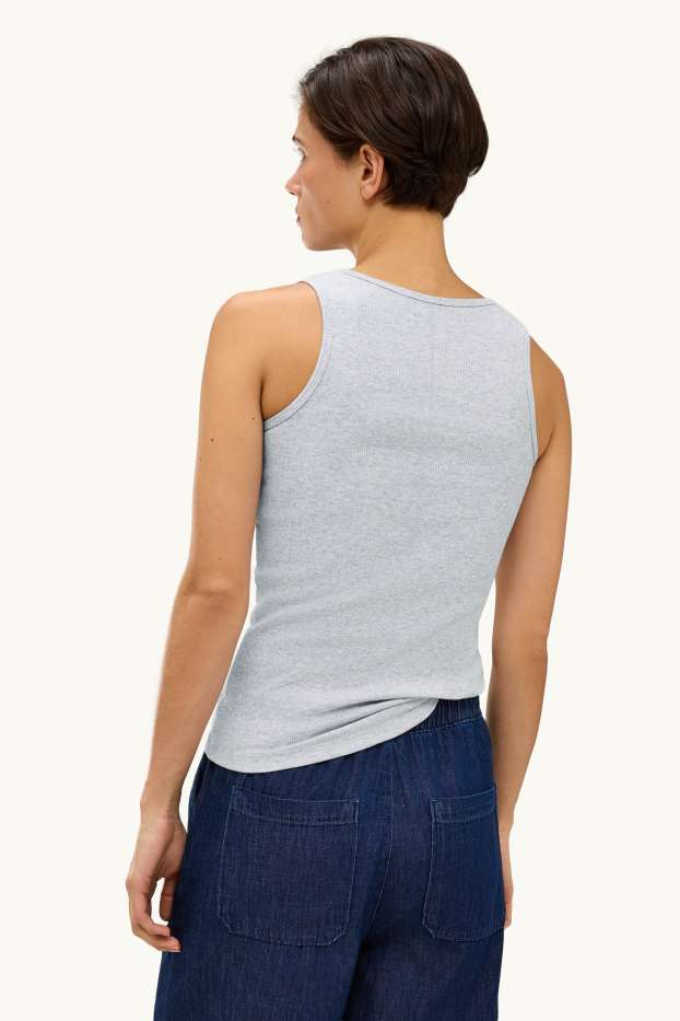 Femmes - Top - côtelé - gris