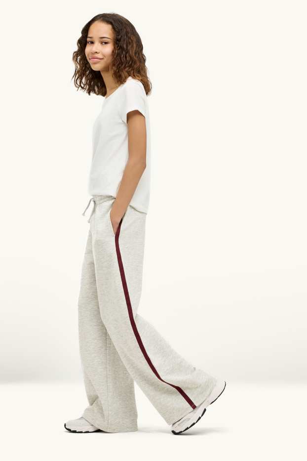 Enfants filles - Pantalon de jogging - gris clair