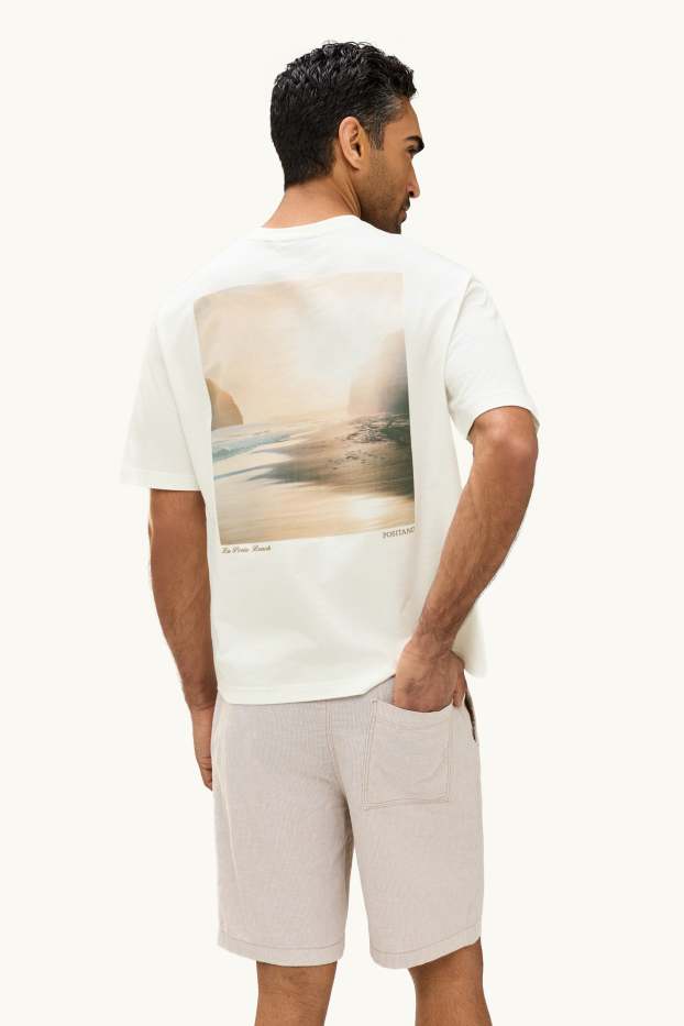 Herren - T-Shirt - Relaxed Fit - weiß