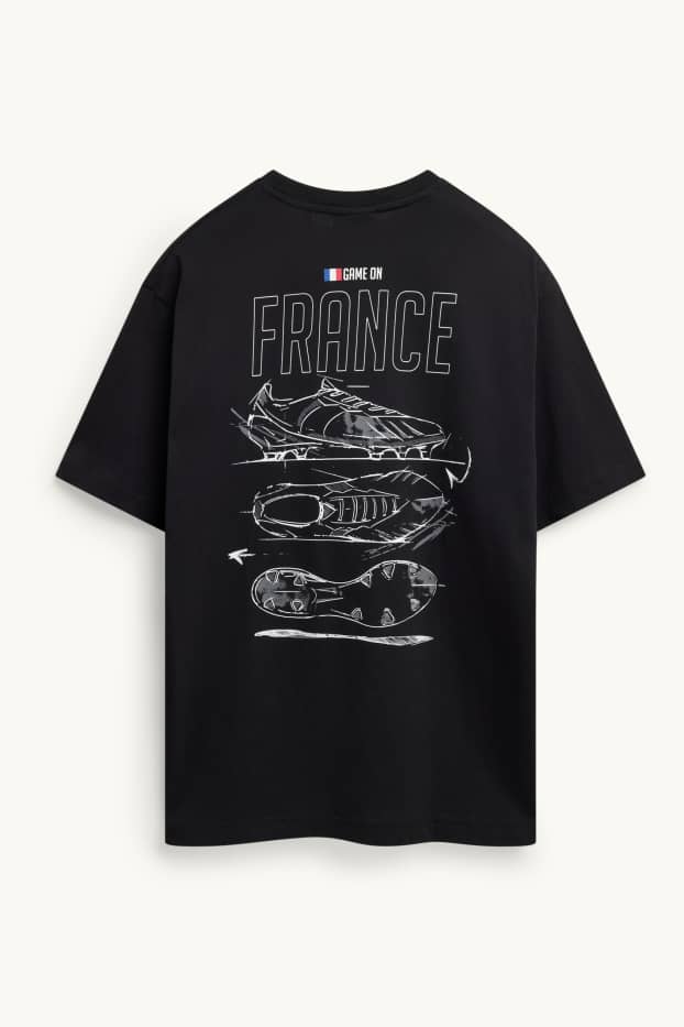 Herren - T-Shirt - Frankreich - Relaxed Fit - schwarz
