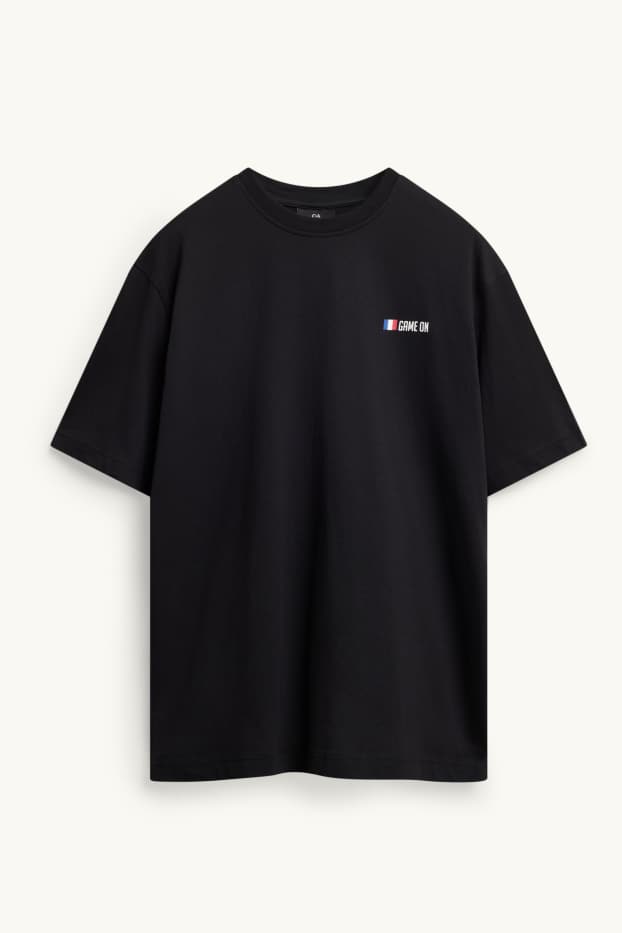 Herren - T-Shirt - Frankreich - Relaxed Fit - schwarz