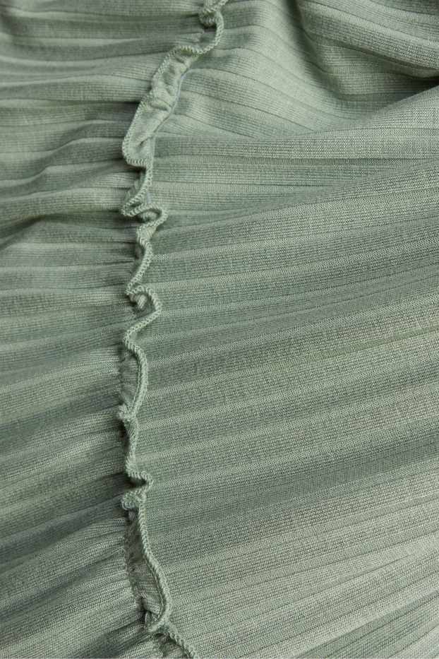 Damen - A Linien Kleid - gerippt - hellgrün