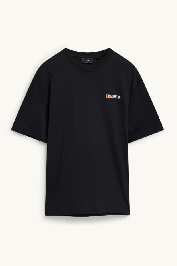 Herren - T-Shirt - Belgien - Relaxed Fit - schwarz