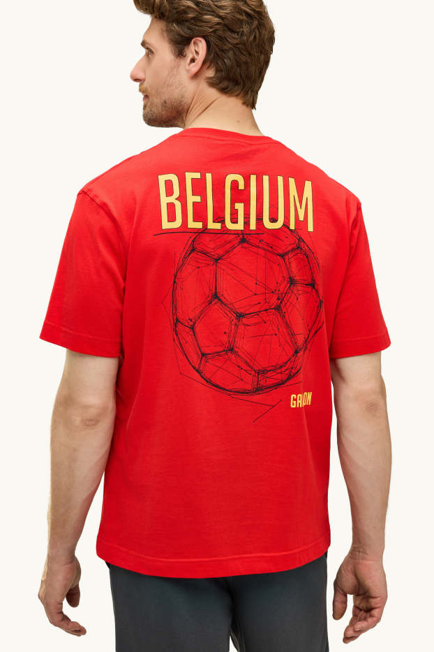 Herren - T-Shirt - Belgien - Relaxed Fit - rot