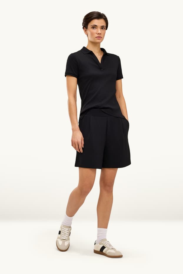 Dames - Shorts - mid waist - zwart