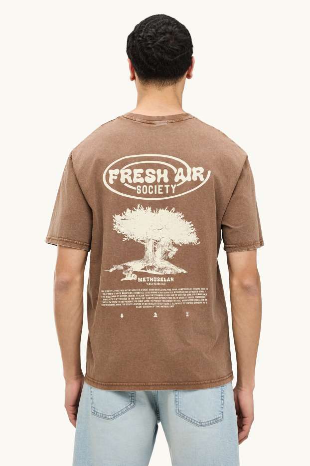 Bărbați - Tricou - relaxed fit - maro