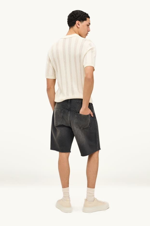 Herren - Jeans-Bermudas - schwarz