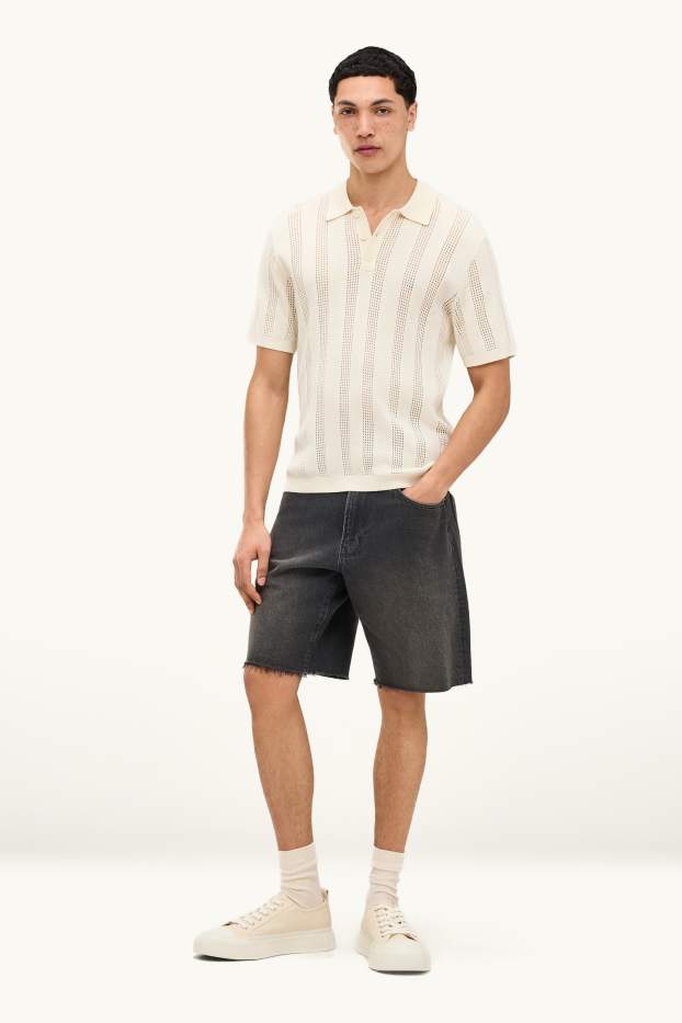 Herren - Jeans-Bermudas - schwarz