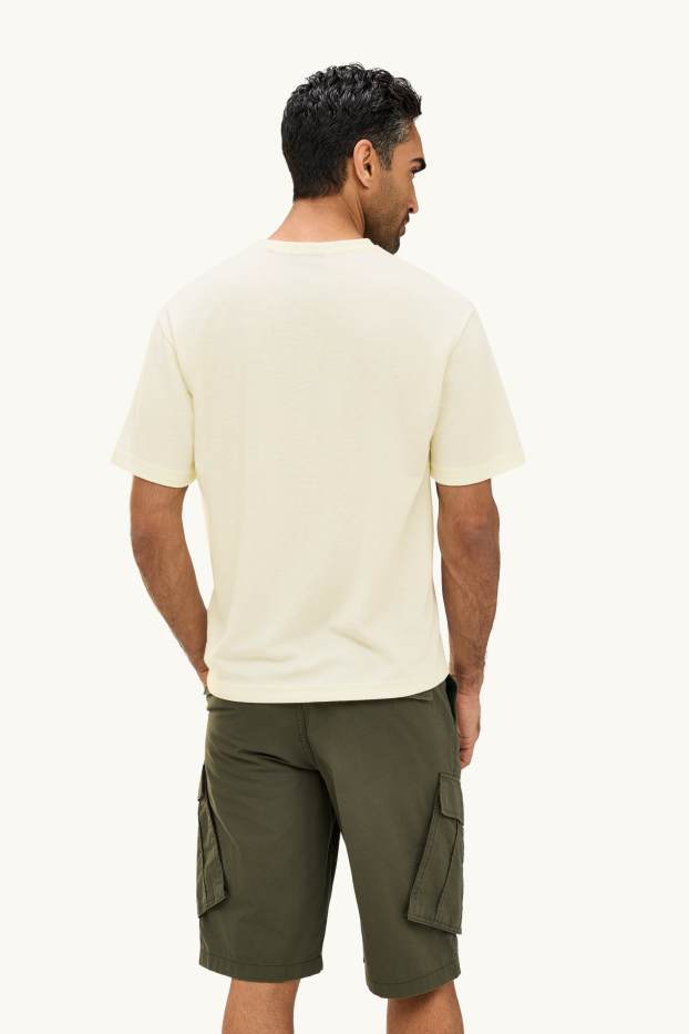 Herren - T-Shirt - Relaxed Fit - cremeweiß