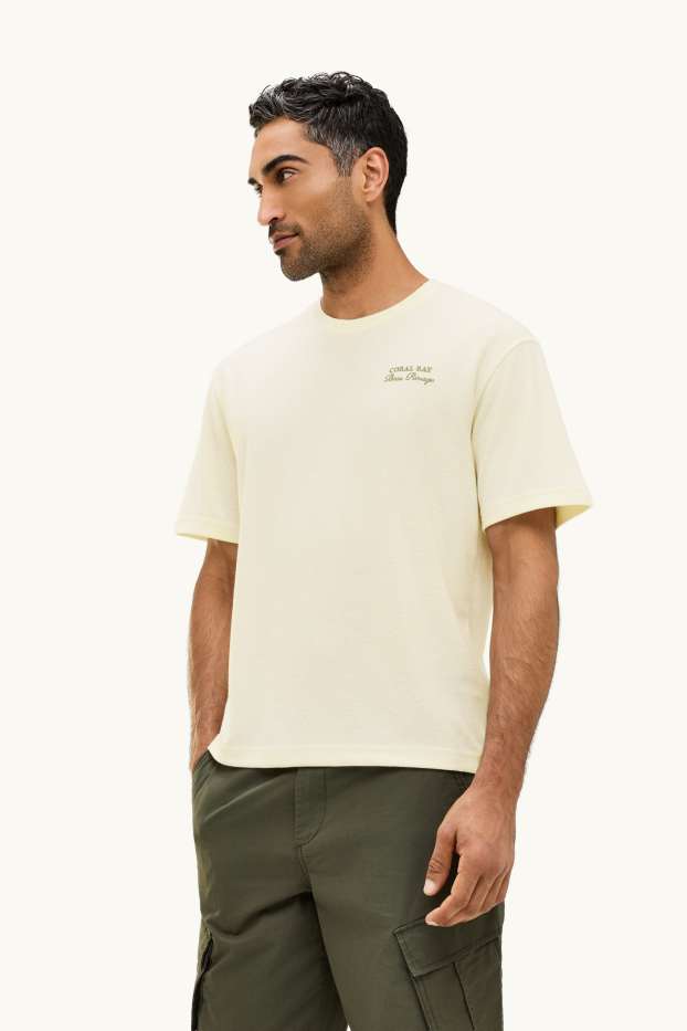 Herren - T-Shirt - Relaxed Fit - cremeweiß