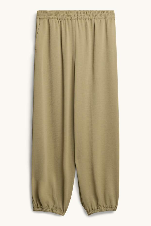 Damen - Haremshose - Mid Waist - Balloon Fit - grün