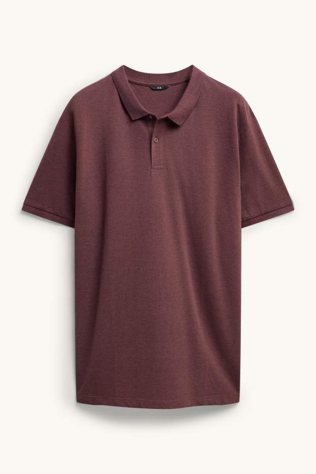 Heren - Poloshirt - regular fit - donkerrood