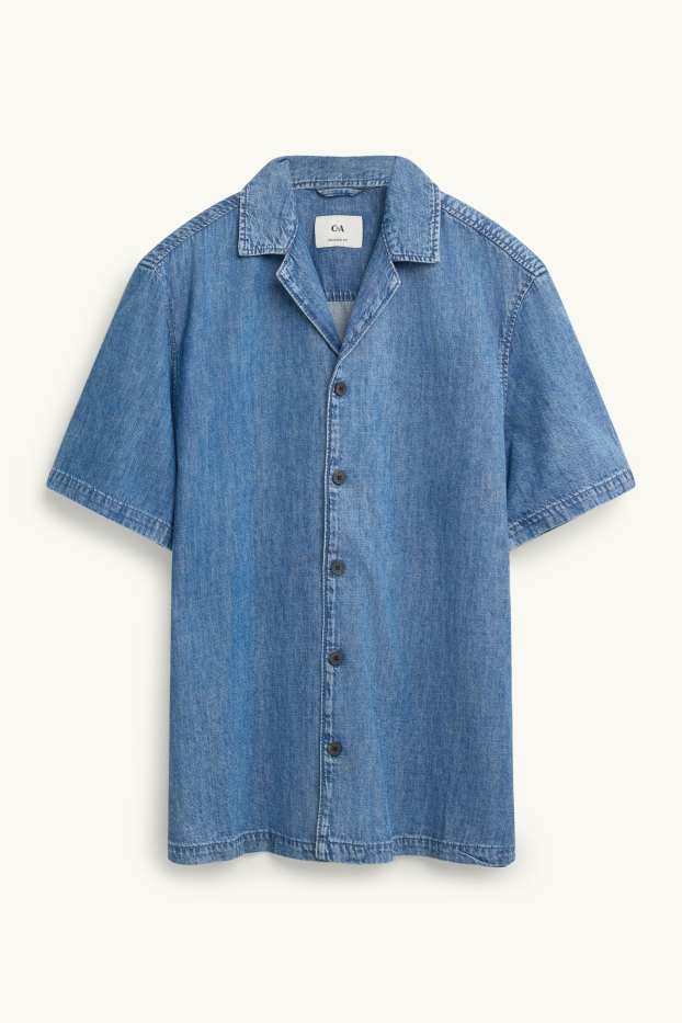 Heren - Spijkerblouse - relaxed fit - blauw
