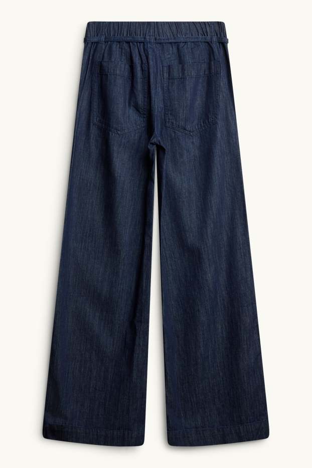 Femmes - Wide leg jean - mid waist - jean bleu foncé