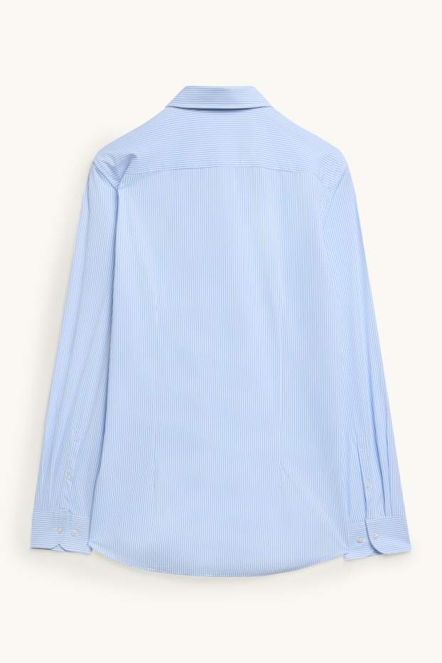 Men - Business shirt - slim fit - kent collar - Flex - striped - light blue