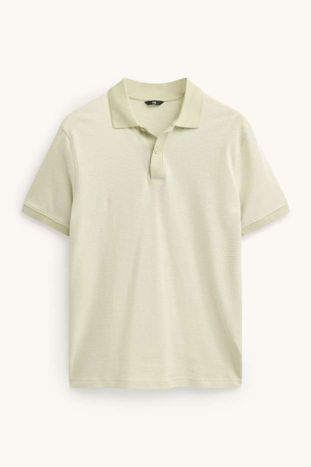 Herren - Poloshirt - Regular Fit - strukturiert - hellgelb