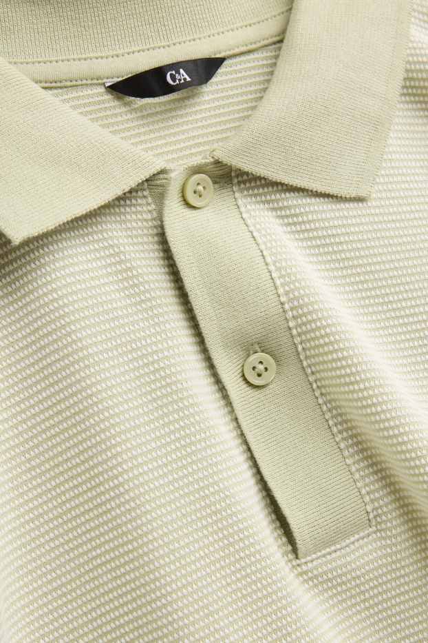 Herren - Poloshirt - Regular Fit - strukturiert - hellgelb