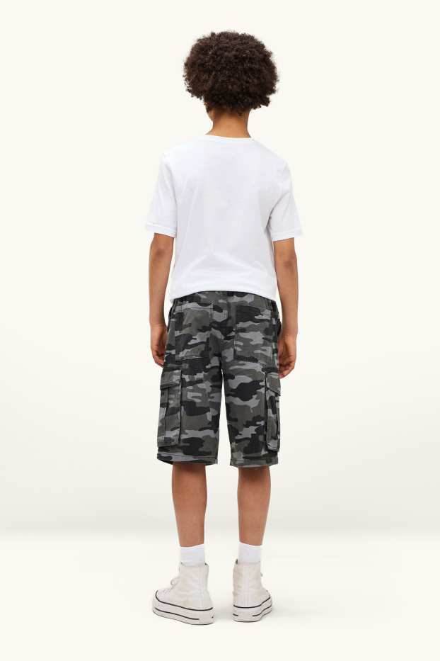 Kinderen: jongens - Cargobermuda - met patroon - camouflage