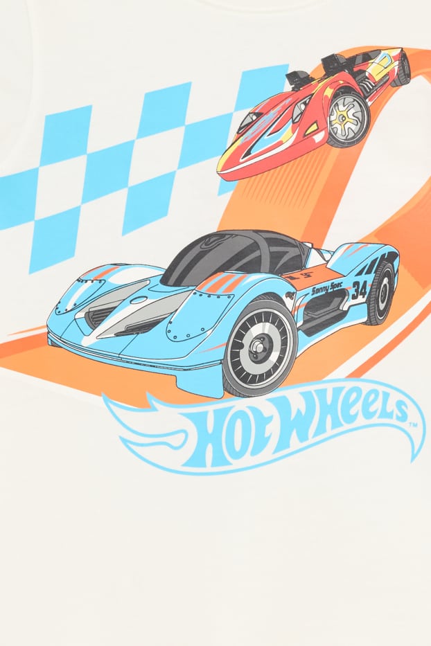 Bambini - Confezione da 2 - Hot Wheels - t-shirt - a righe - bianco / azzurro