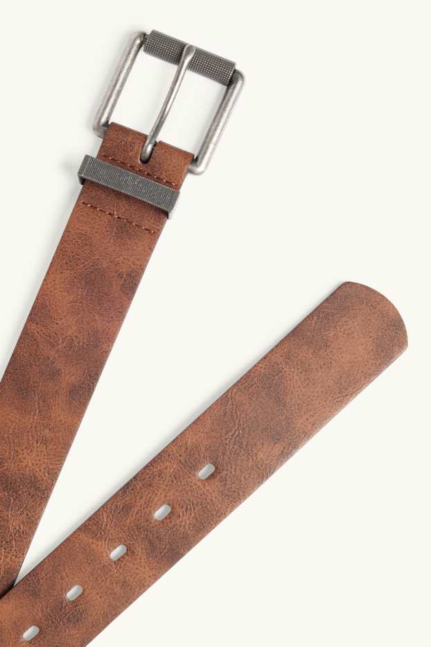 Uomo - Cintura - similpelle - marrone chiaro