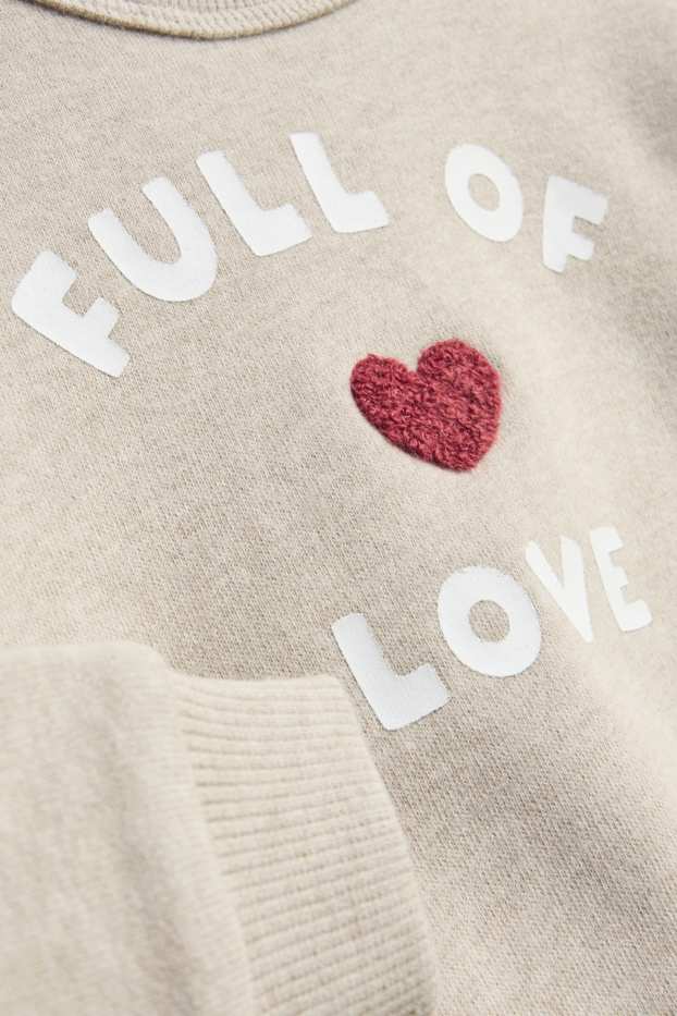 Bébés filles - Petit cœur - sweat pour bébé - beige