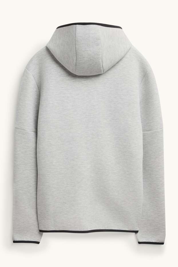 Herren - Sweatjacke mit Kapuze - grau-melange