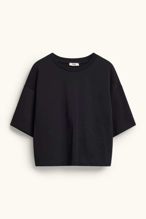 Dámské - Tričko - relaxed fit - černá