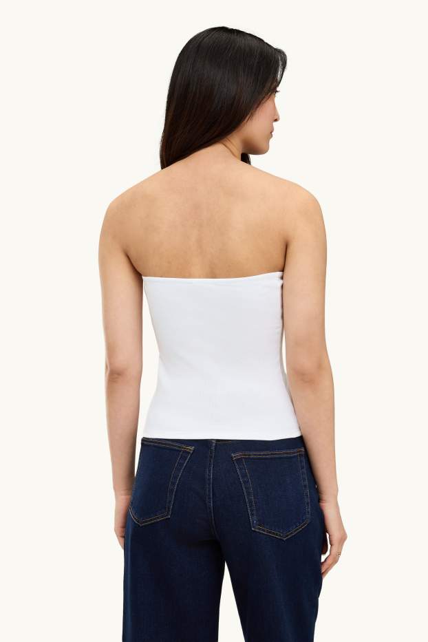 Donna - Top corto a fascia - bianco