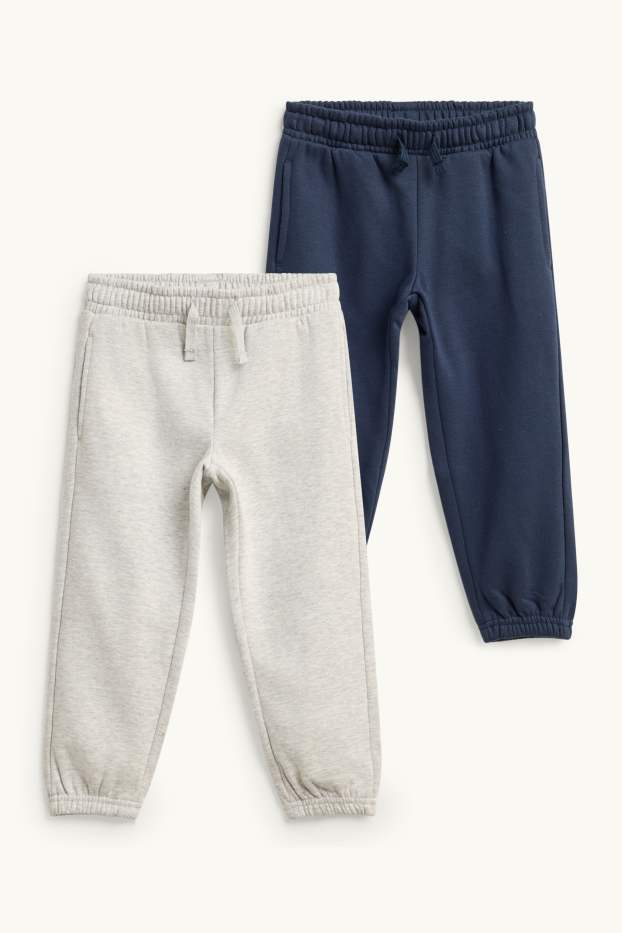 Kinderen: jongens - Set van 2 - joggingbroek - blauw / grijs