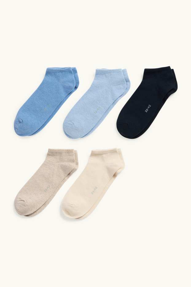 Femmes - Lot de 5 paires - socquettes de sport - bleu