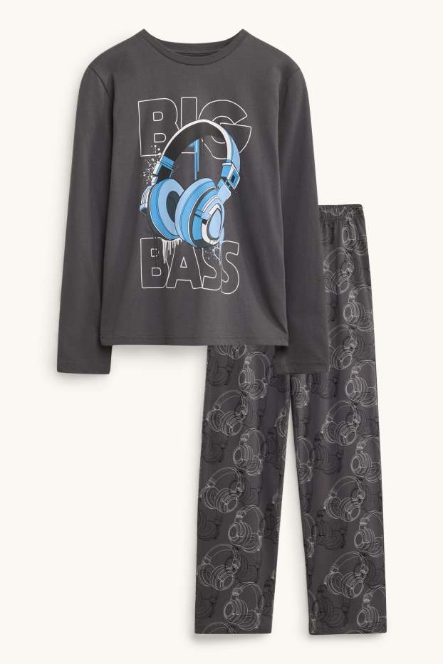 Copii - Băieți - Căști - pijama - 2 piese - gri închis