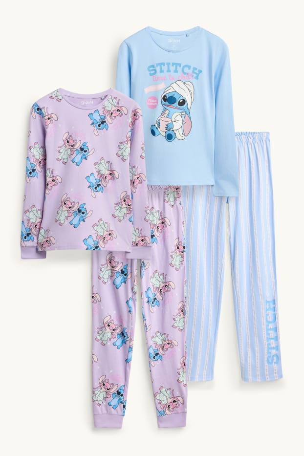 Children Girls - Multipack of 2 - Lilo & Stitch - pyjamas - 4 piece - purple