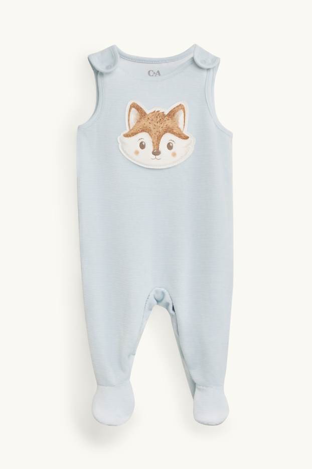 Bébés garçons - Renard et étoile - ensemble avec grenouillère - 2 pièces - bleu clair