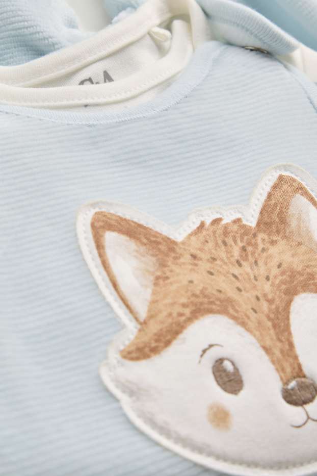 Bébés garçons - Renard et étoile - ensemble avec grenouillère - 2 pièces - bleu clair