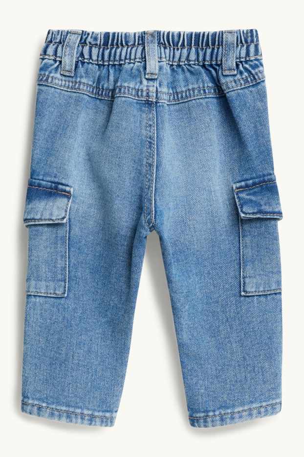 Bebeluși - băieți - Jeans cargo pentru bebeluși - denim-albastru