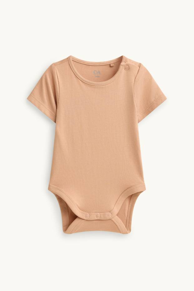 Baby Jungen - Palme - Baby-Outfit - 2 teilig - orange / cremeweiss