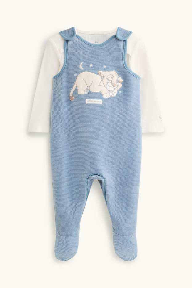 Bébés garçons - Le Roi Lion - ensemble avec grenouillère - 2 pièces - bleu / blanc