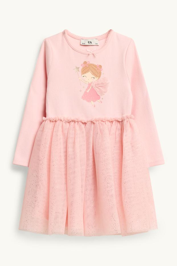 Bambine - Fata - vestito - effetto brillante - rosa