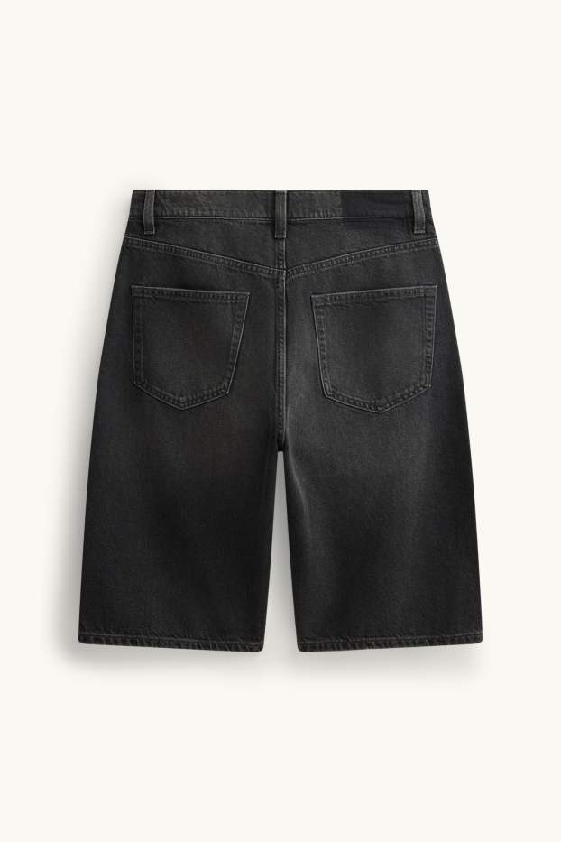 Uomo - Bermuda di jeans - nero