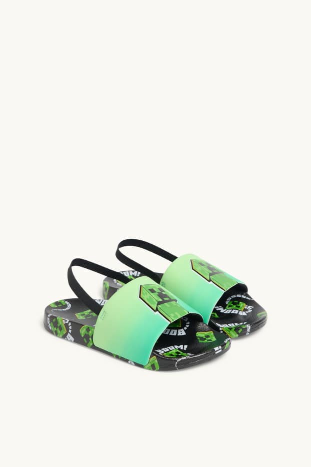 Kinderen: jongens - Minecraft - badslippers - zwart