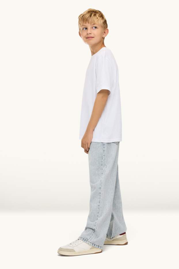 Kinder Buben - Loose Fit Jeans - helljeansblau