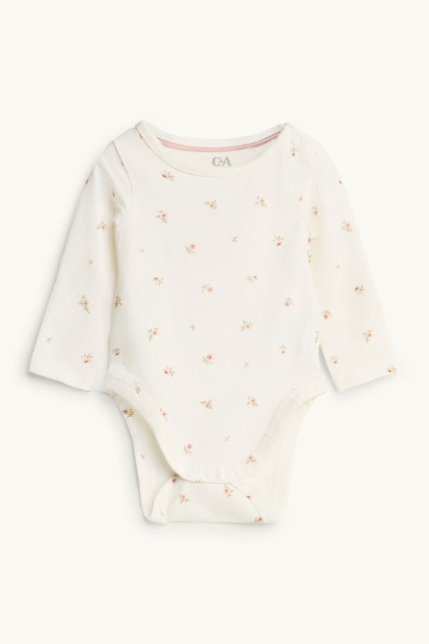 Baby Mädchen - Rentier und Blümchen - Baby-Outfit - 2 teilig - rosa