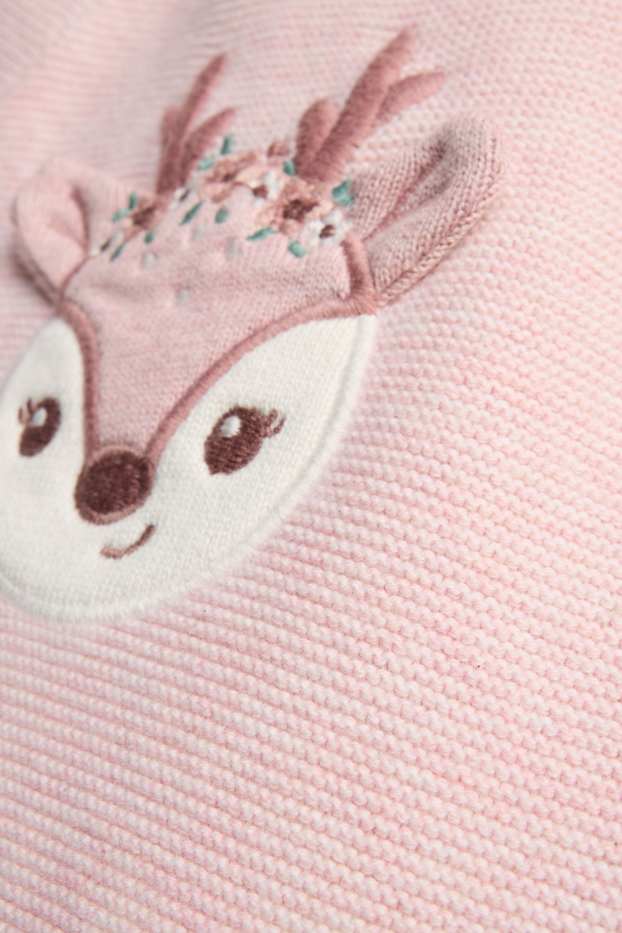 Baby Mädchen - Rentier und Blümchen - Baby-Outfit - 2 teilig - rosa