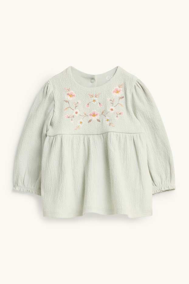 Baby Mädchen - Blümchen - Baby-Outfit - 3 teilig - hellgrün