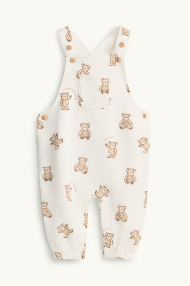 Baby Boys - Teddy bear - newborn outfit - 2 piece - cremewhite