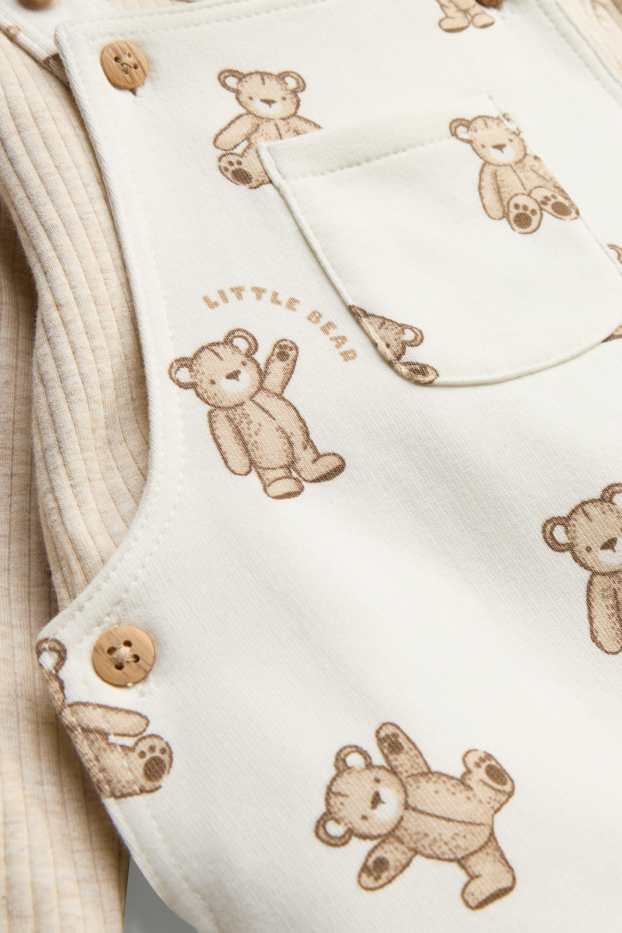 Baby Boys - Teddy bear - newborn outfit - 2 piece - cremewhite